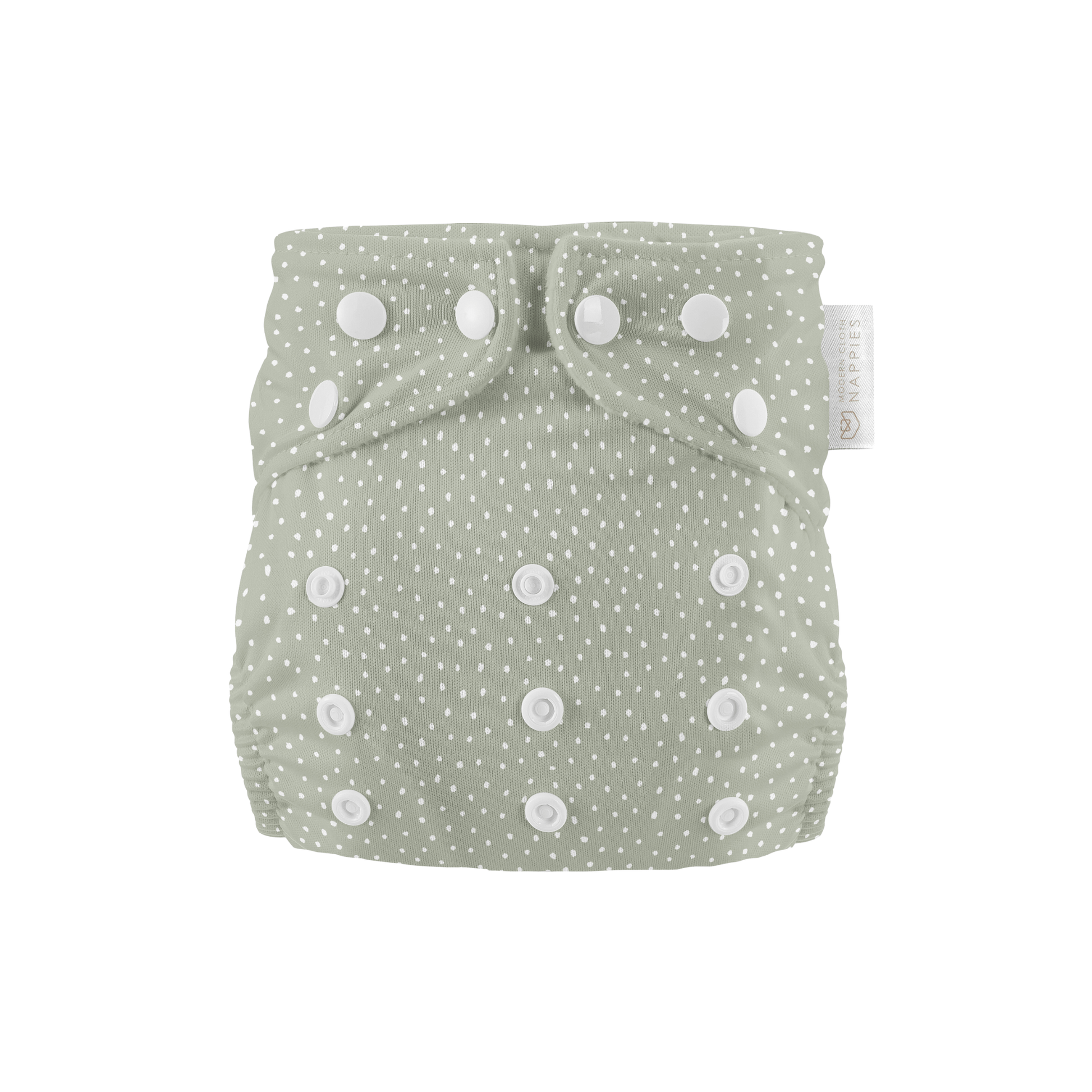 Newborn Reusable Cloth Nappy in Dottie Sage