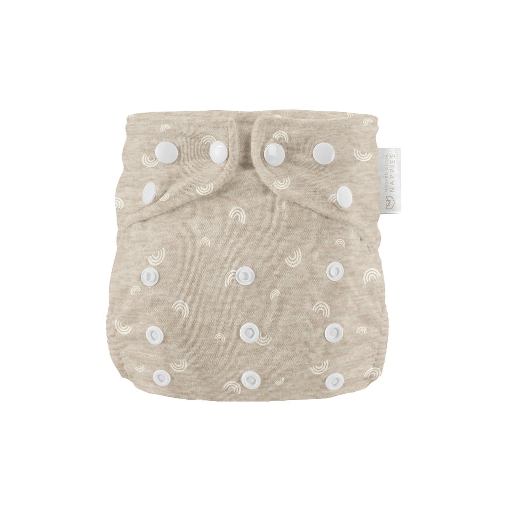 Newborn Reusable Cloth Nappy in Rainbow Oatmeal