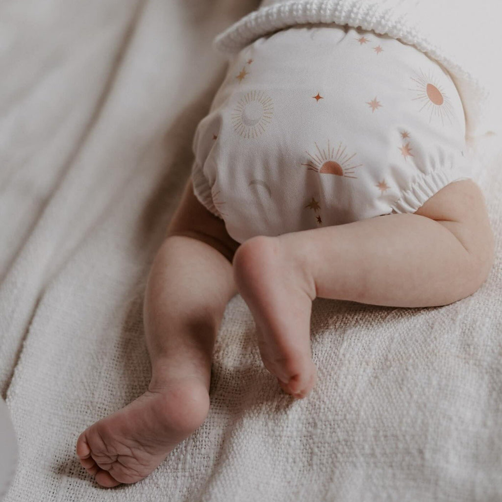 Newborn Reusable Cloth Nappy in Dottie Sage