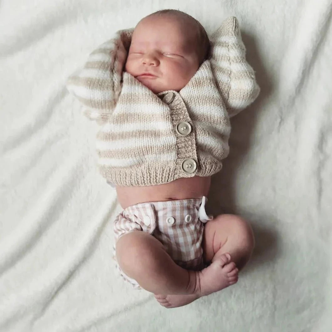 Newborn Reusable Cloth Nappy in White