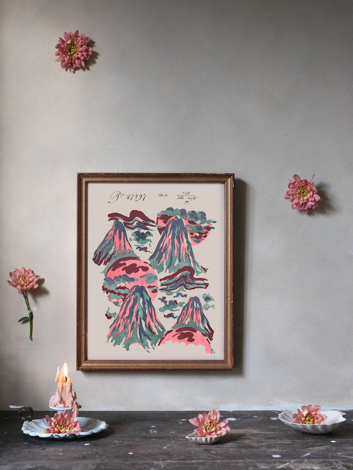 Mount Vesuvius Vintage Archive Poster Print