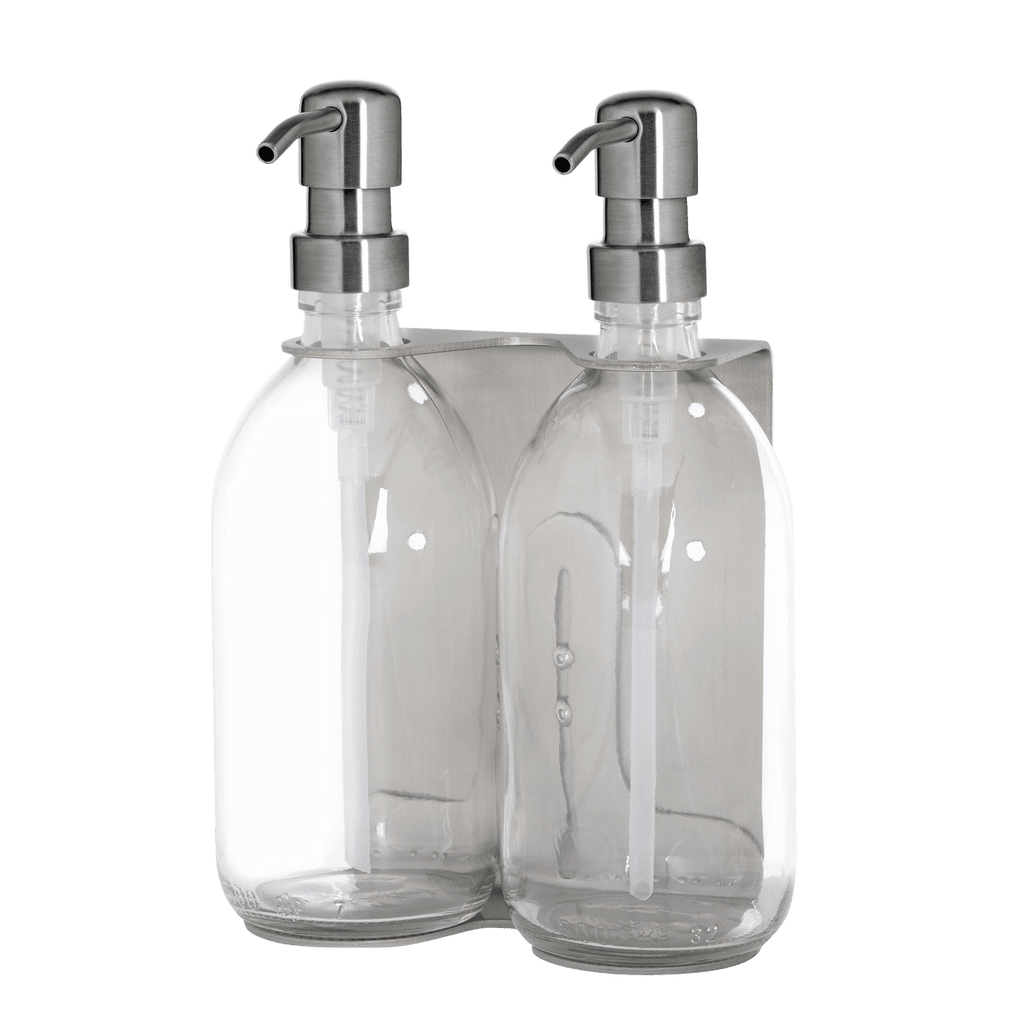 Nickel Double Wall Mounted Soap Dispenser