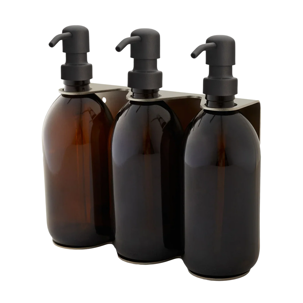 Triple Wall Mounted Soap Dispenser in Nickel