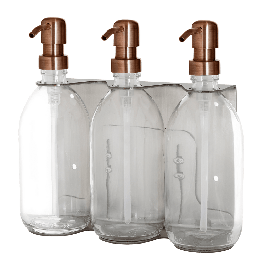 Triple Wall Mounted Soap Dispenser in Nickel