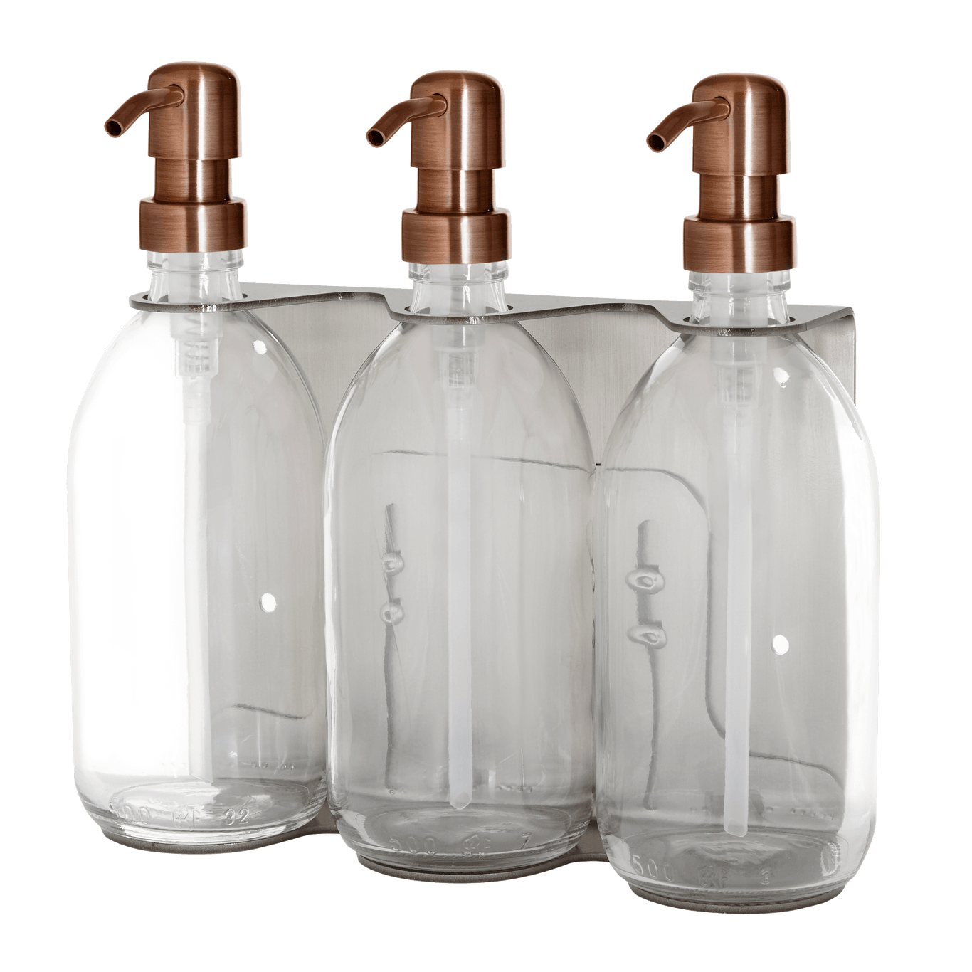 Triple Wall Mounted Soap Dispenser in Nickel