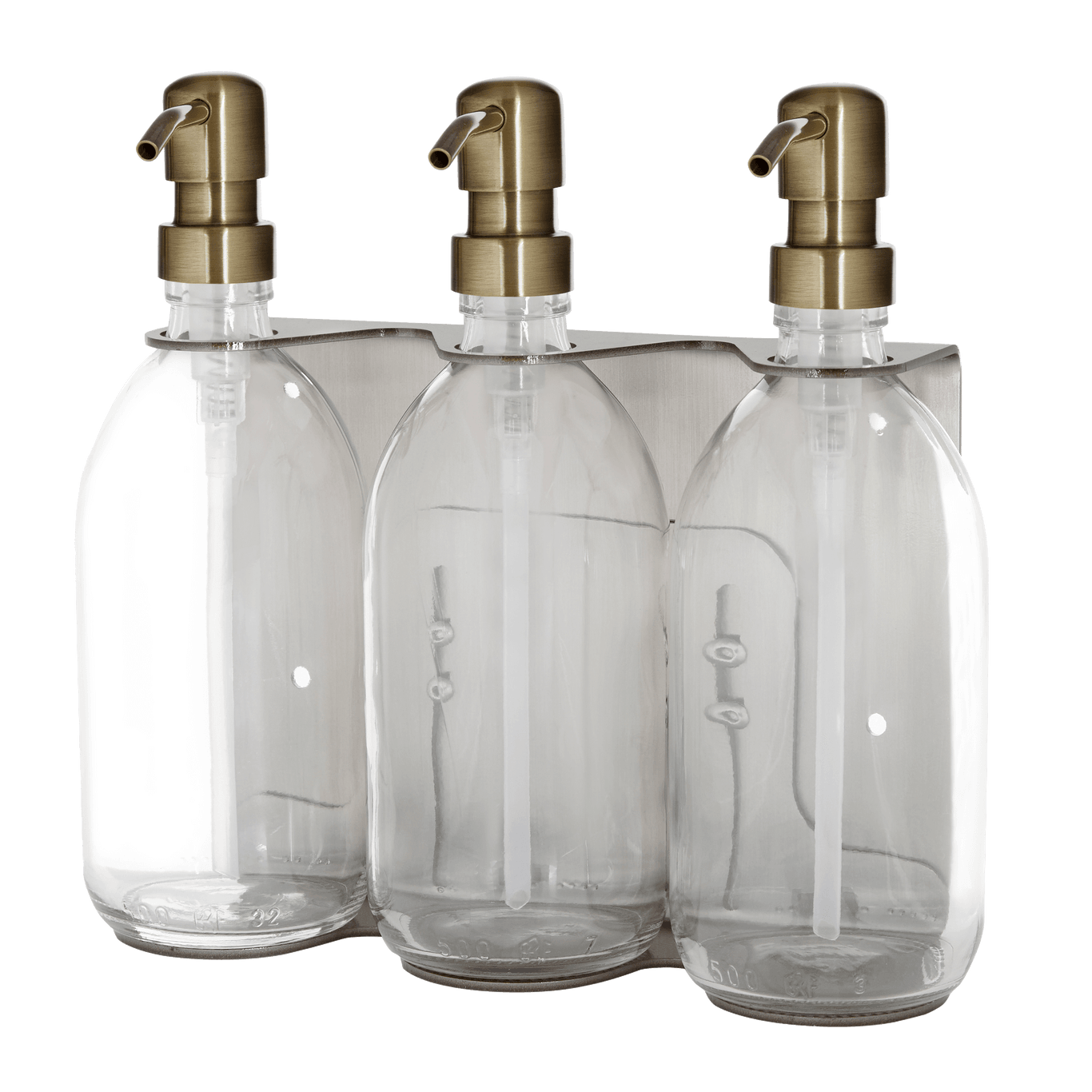 Triple Wall Mounted Soap Dispenser in Nickel