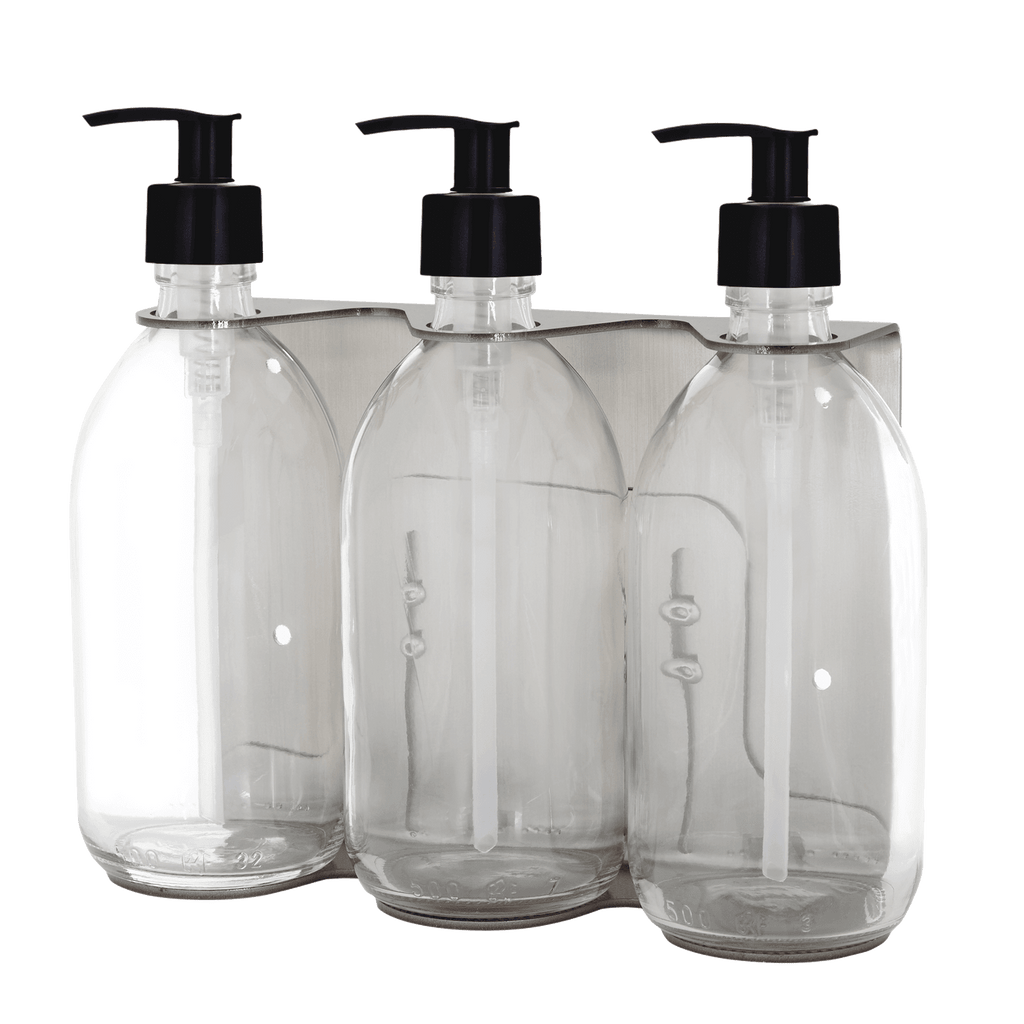 Triple Wall Mounted Soap Dispenser in Nickel