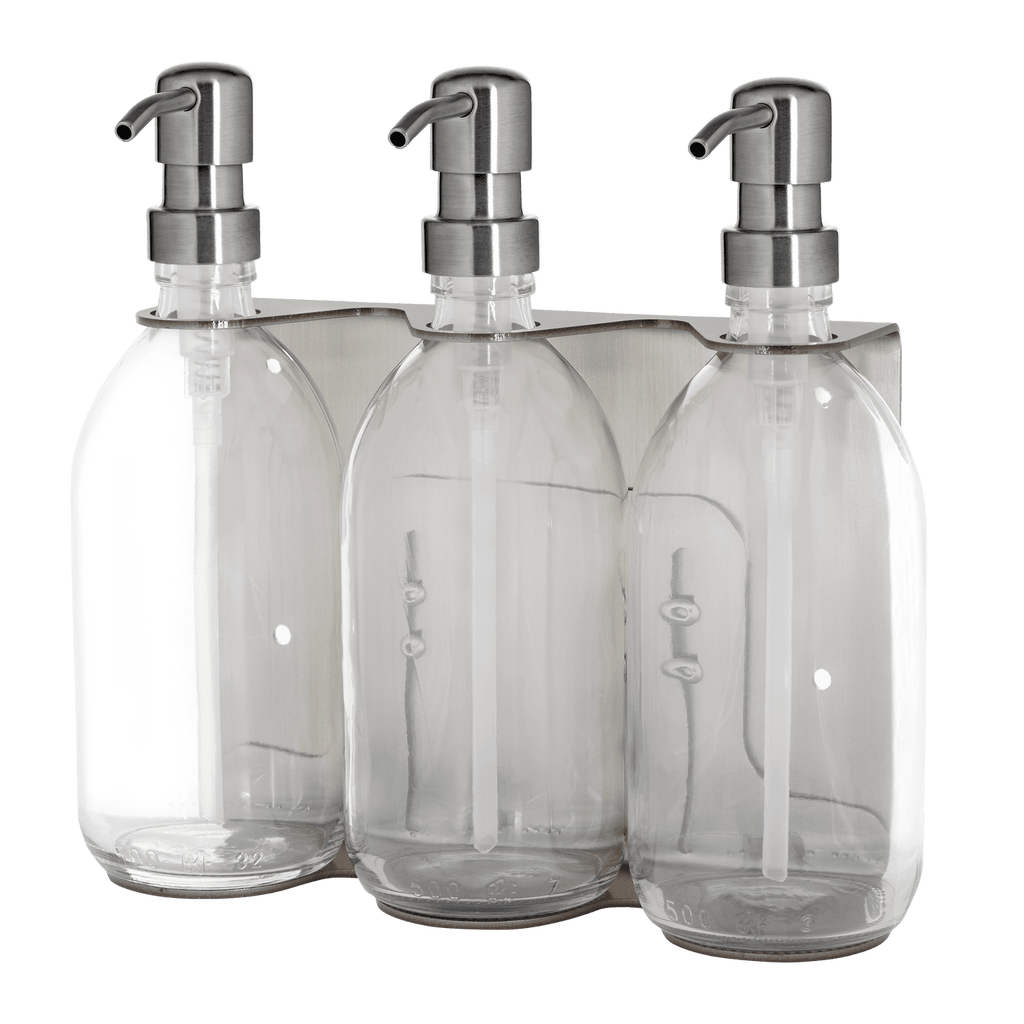 Triple Wall Mounted Soap Dispenser in Nickel