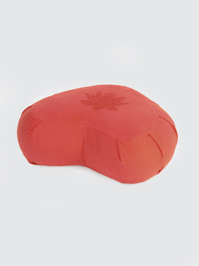 Organic Cotton Crescent Lotus Zafu Buckwheat Meditation Cushion