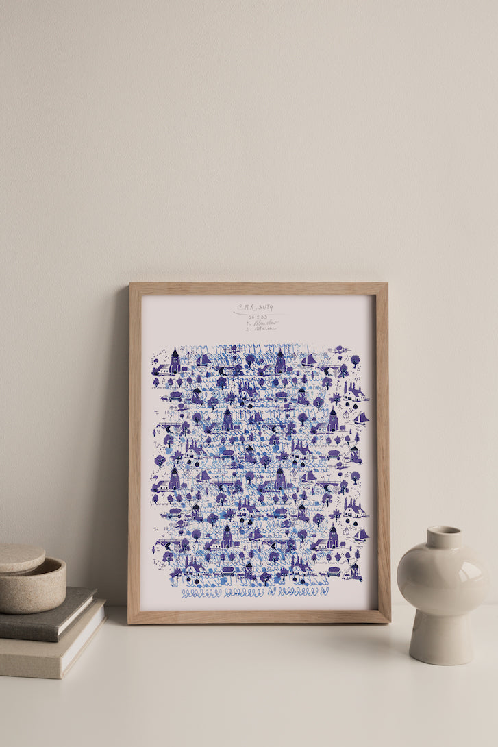 Nordic Blues Vintage Archive Poster Print