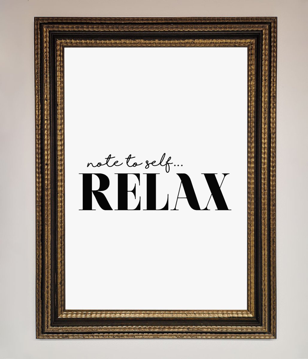 Note to Self Motivational Quote Framed Wall Art