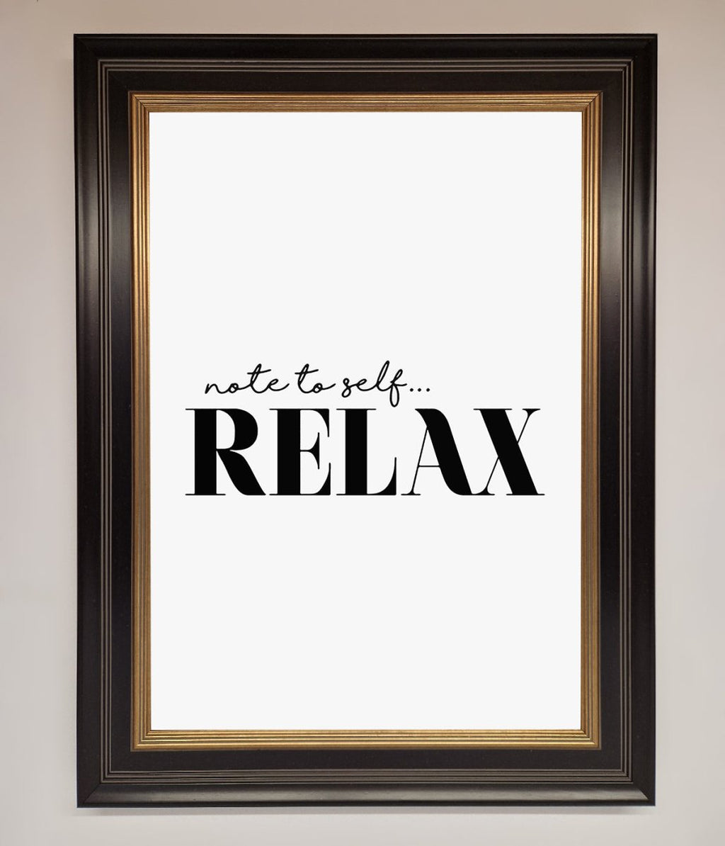 Note to Self Motivational Quote Framed Wall Art
