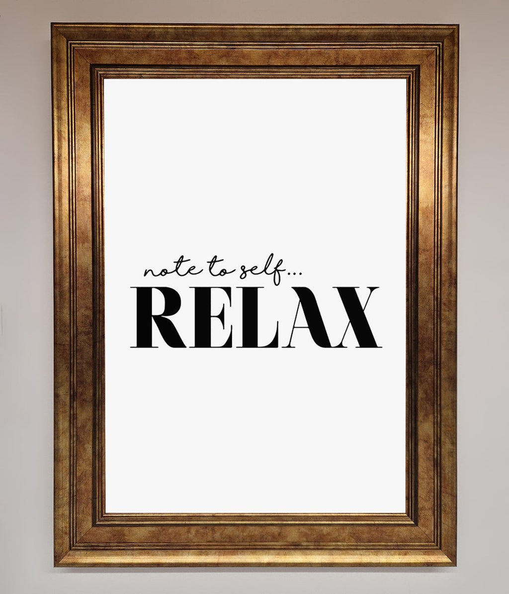 Note to Self Motivational Quote Framed Wall Art