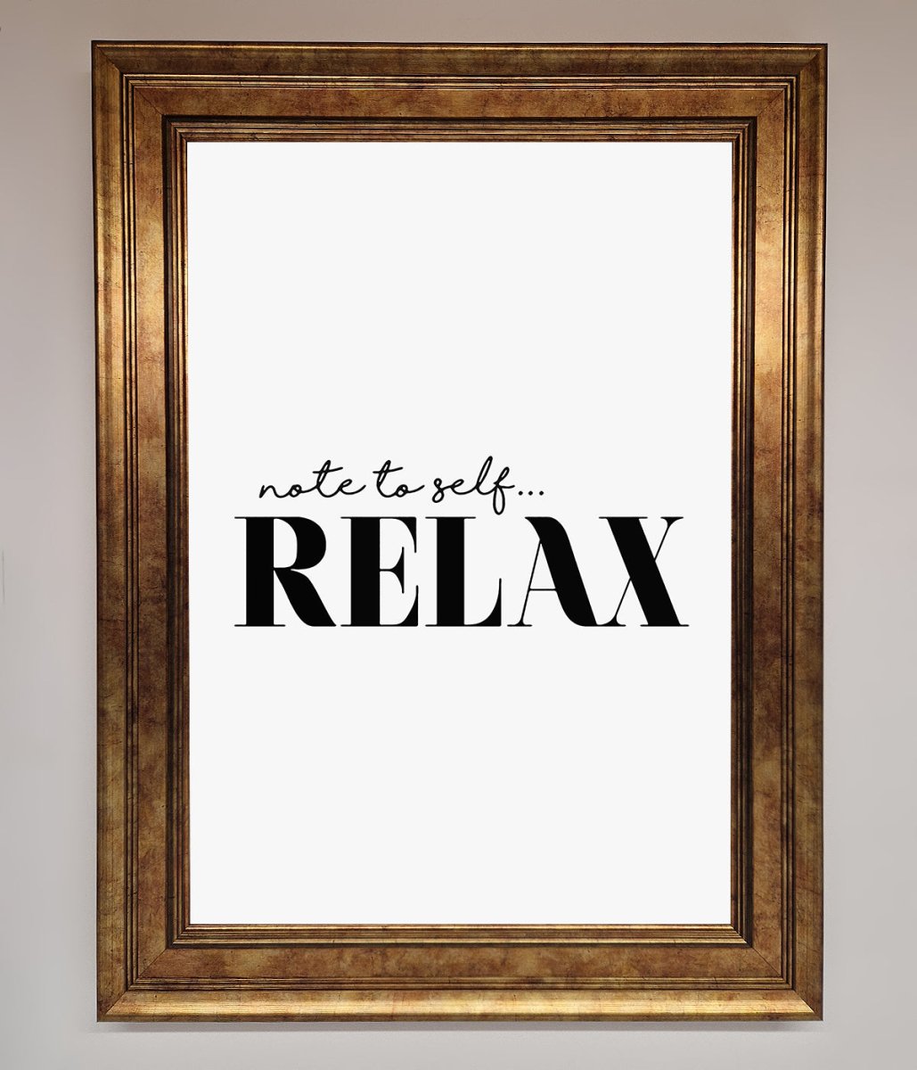 Note to Self Motivational Quote Framed Wall Art