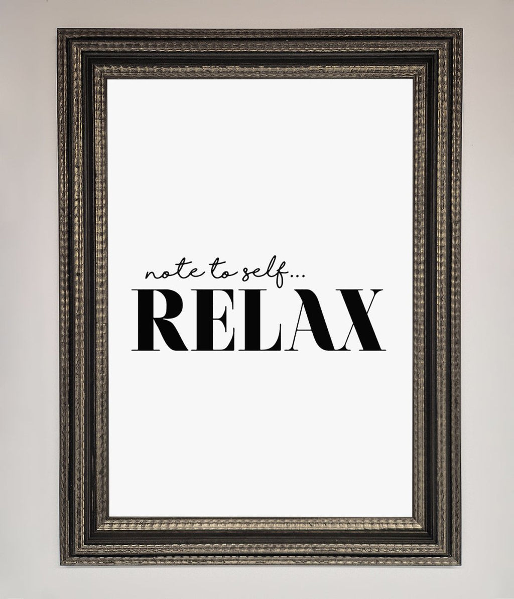 Note to Self Motivational Quote Framed Wall Art