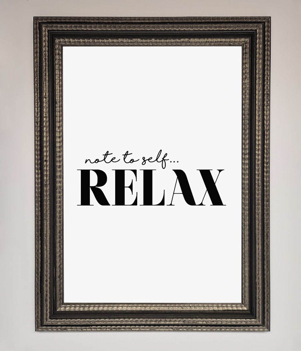 Note to Self Motivational Quote Framed Wall Art