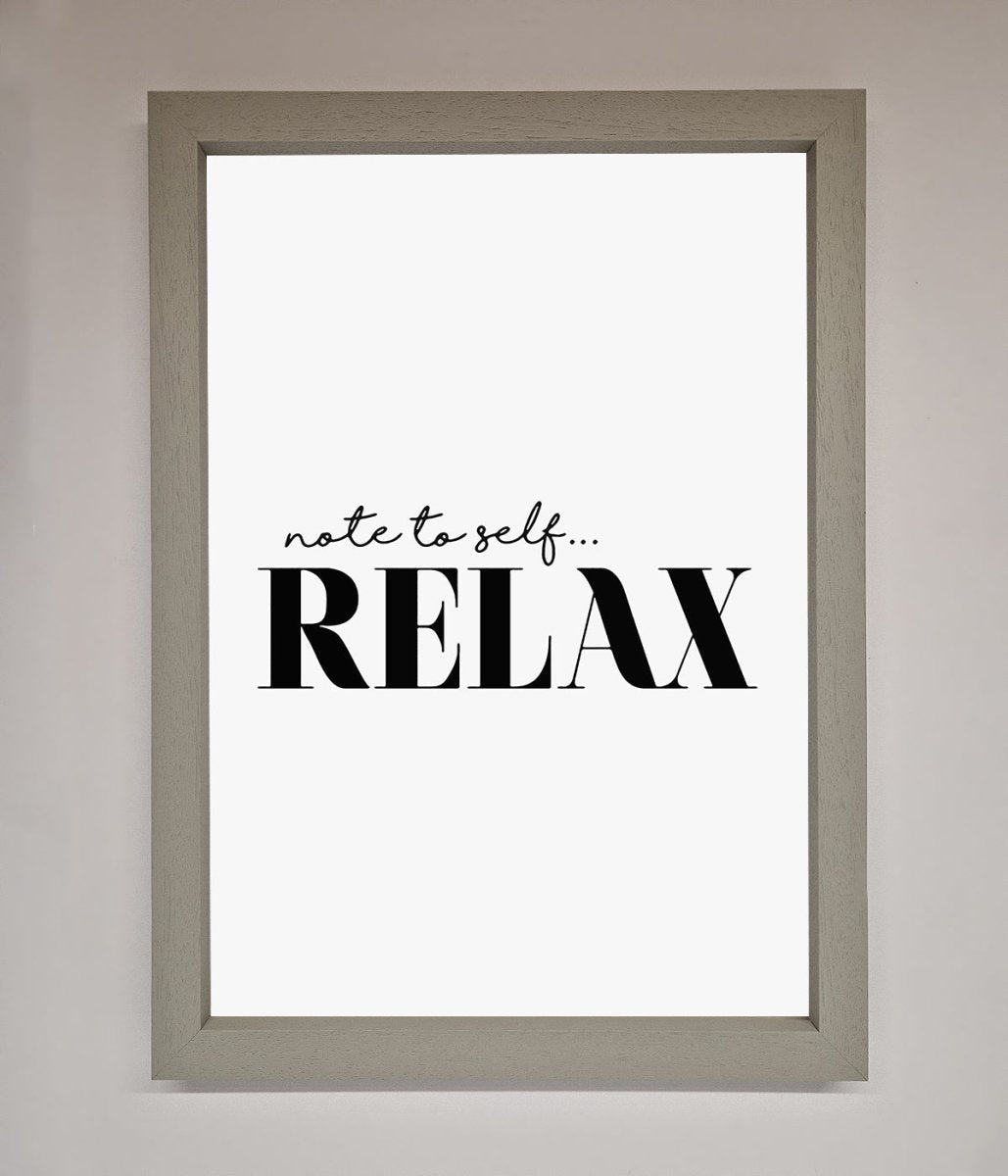 Note to Self Motivational Quote Framed Wall Art