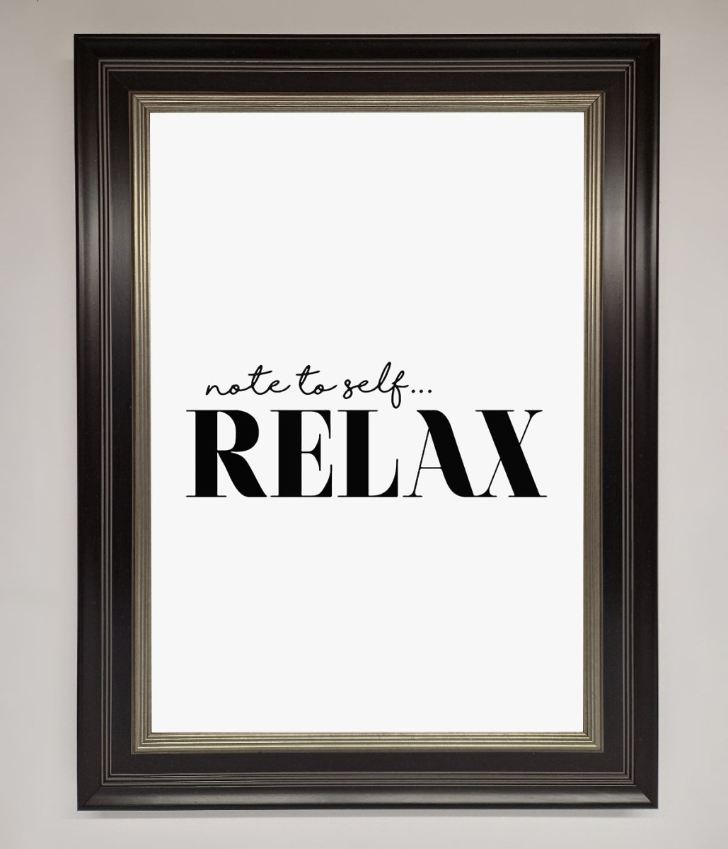 Note to Self Motivational Quote Framed Wall Art