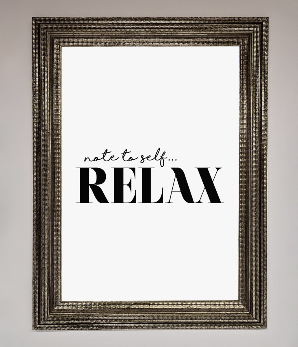 Note to Self Motivational Quote Framed Wall Art