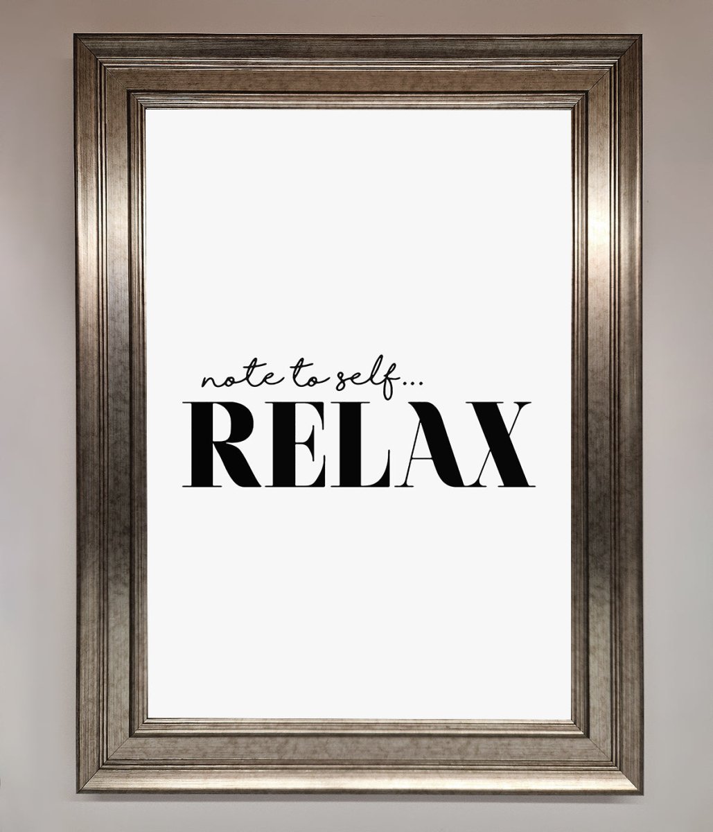 Note to Self Motivational Quote Framed Wall Art