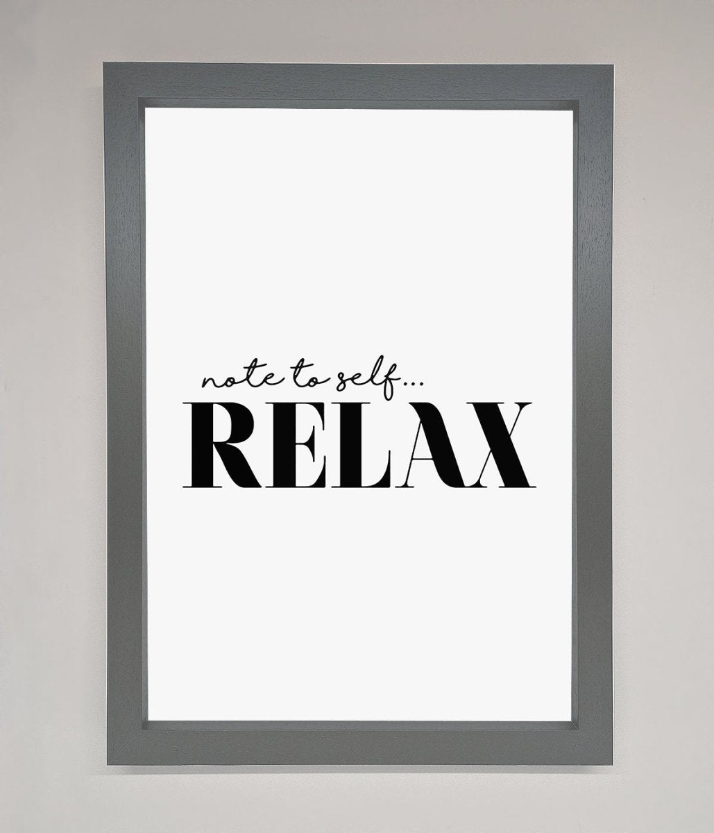 Note to Self Motivational Quote Framed Wall Art