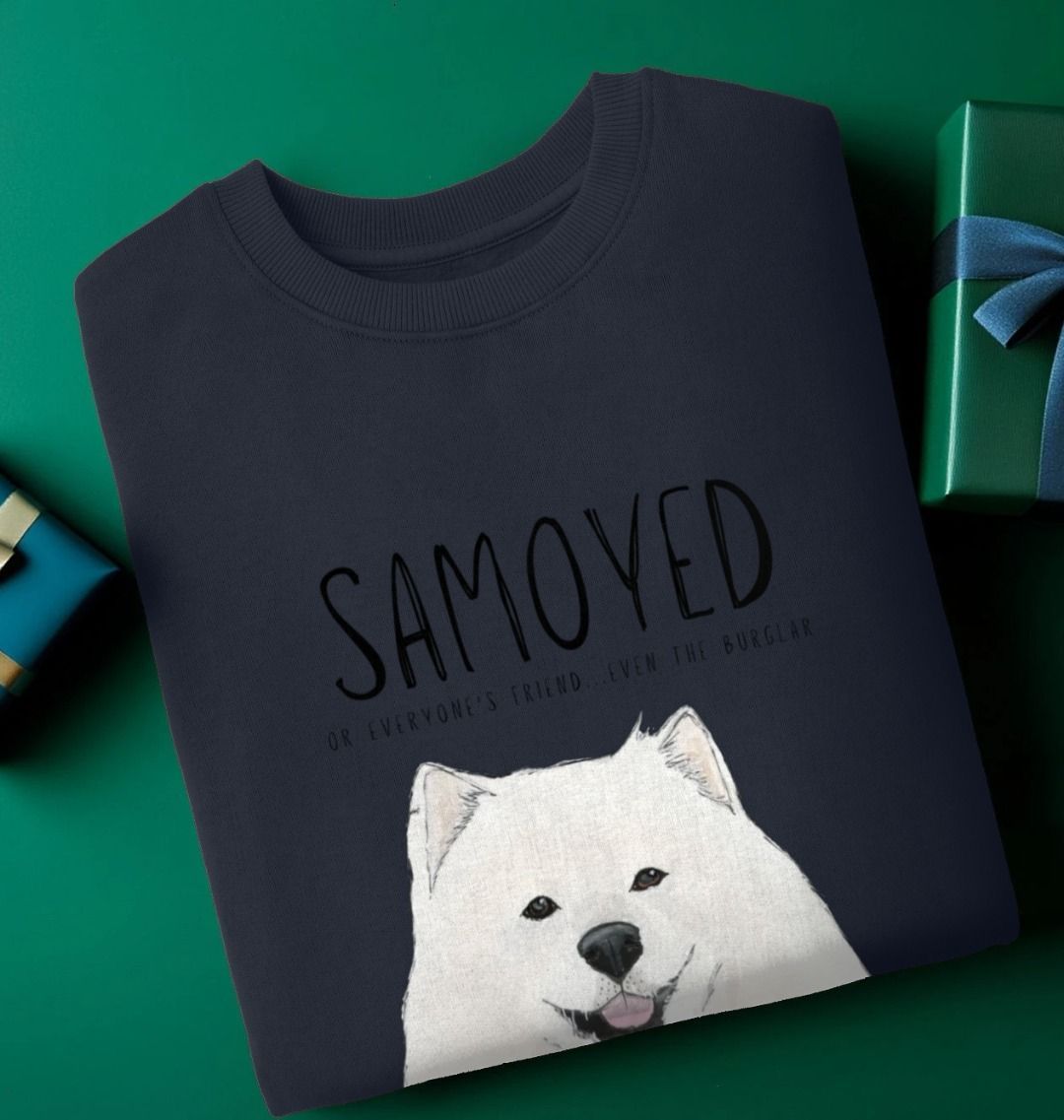 Samoyed Crewneck Sweatshirt Warm Fluffy and Rather Suspicious
