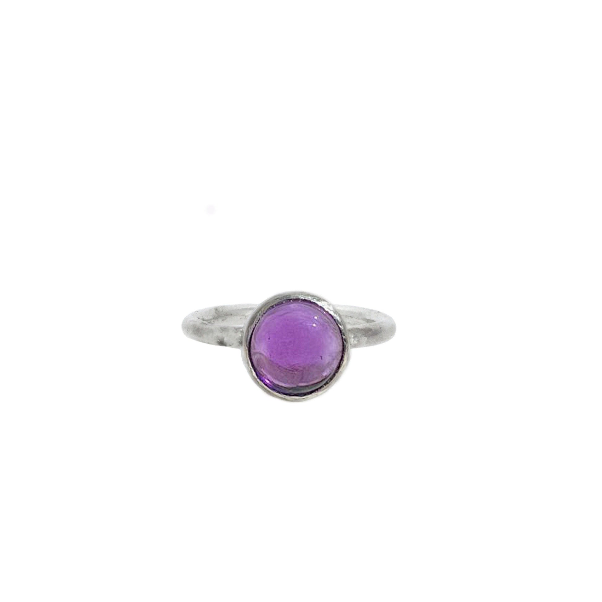 Amethyst Moon Ring in Sterling Silver