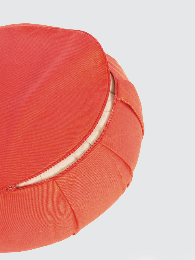 Organic Cotton Crescent Lotus Zafu Buckwheat Meditation Cushion