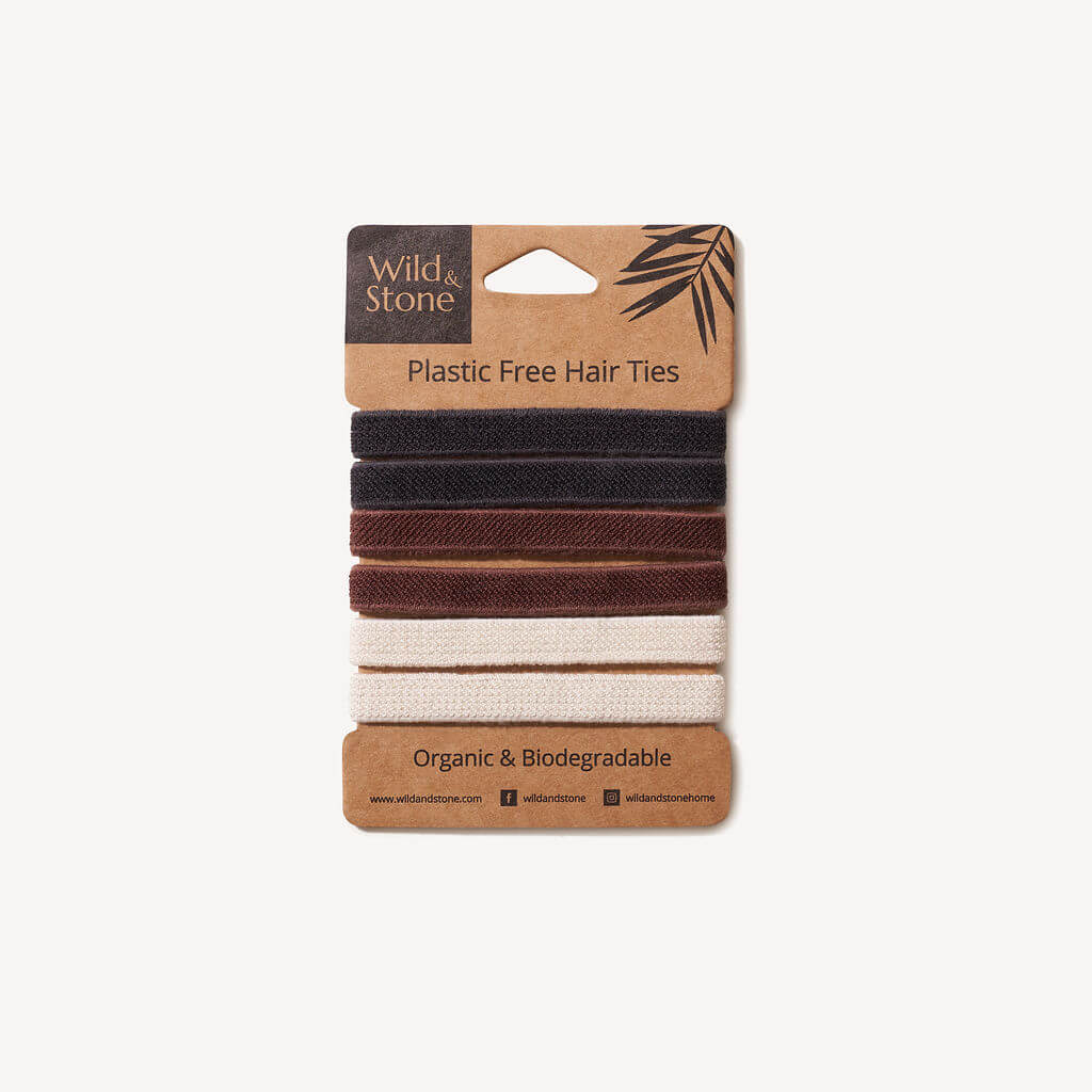 Plastic Free Hair Ties 6 Pack Natural