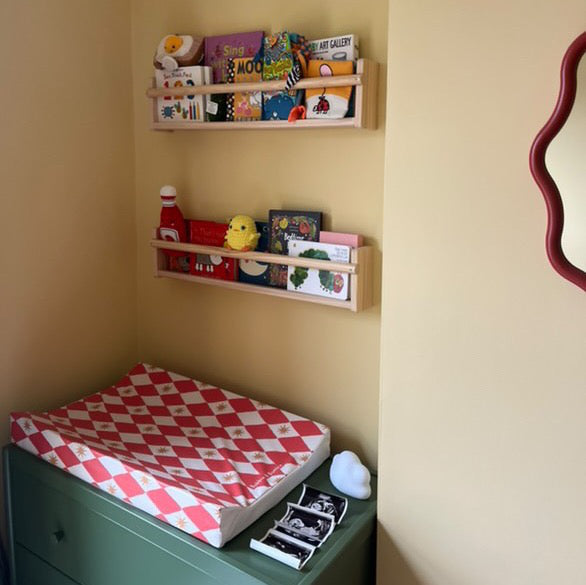 Anti-Roll Wedge Baby Changing Mat - Red Harlequin