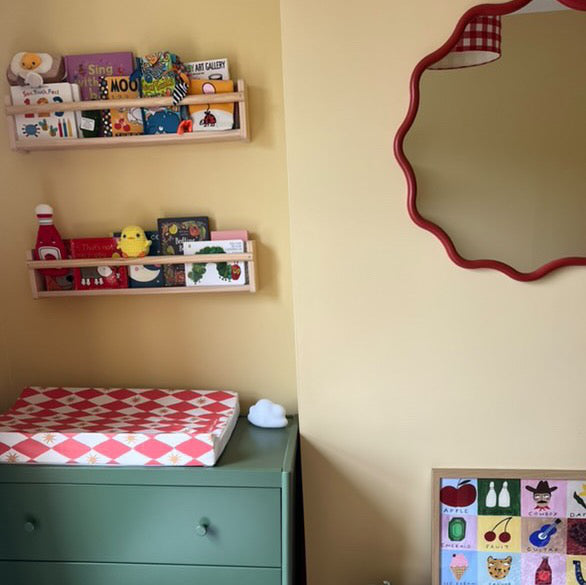 Anti-Roll Wedge Baby Changing Mat - Red Harlequin