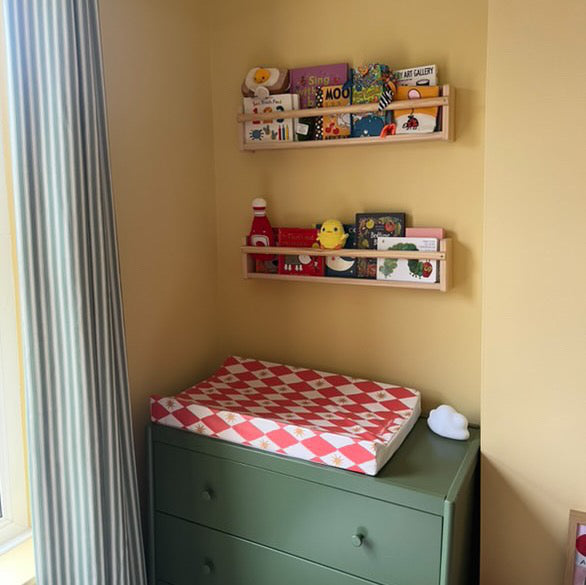 Anti-Roll Wedge Baby Changing Mat - Red Harlequin