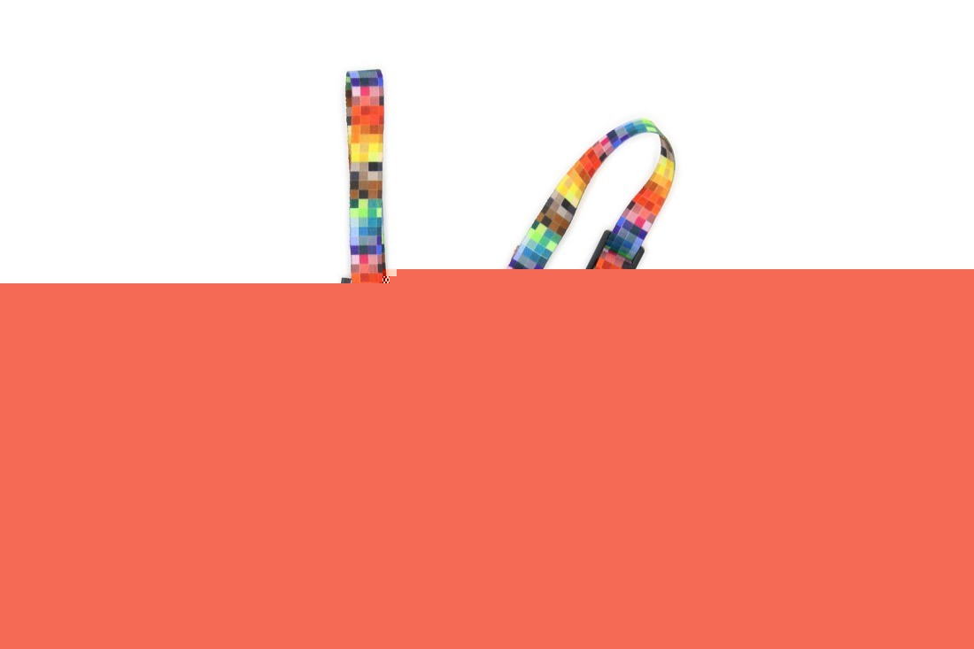 a soft, close-up view of the cozy nylon harness pixels on a gentle background