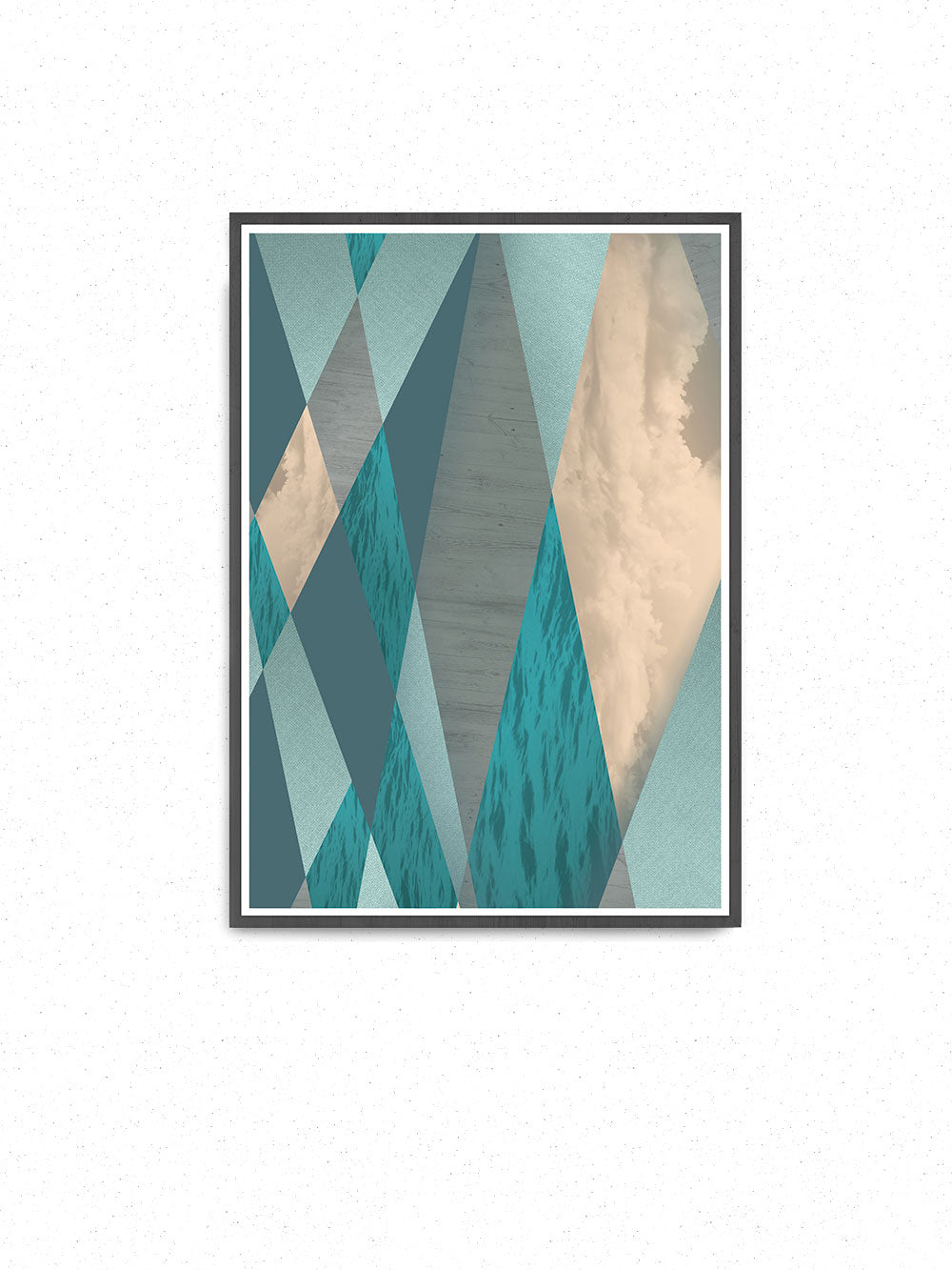 Geometric Ocean Print in Natural Tones