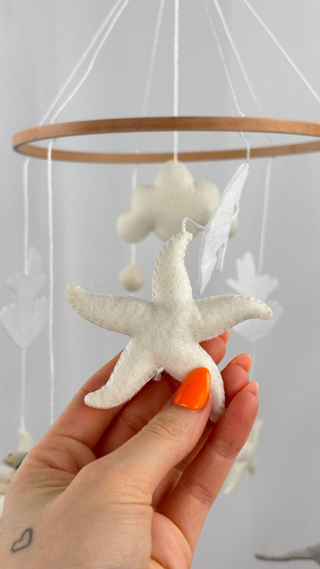 Ocean Whispers Cot Mobile with Felted Sea Creatures