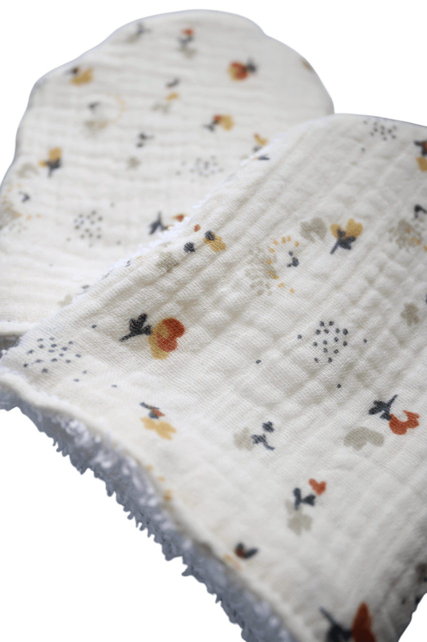 Hedgehog Baby Bath Mitts Oeko Tex Certified Soft Muslin