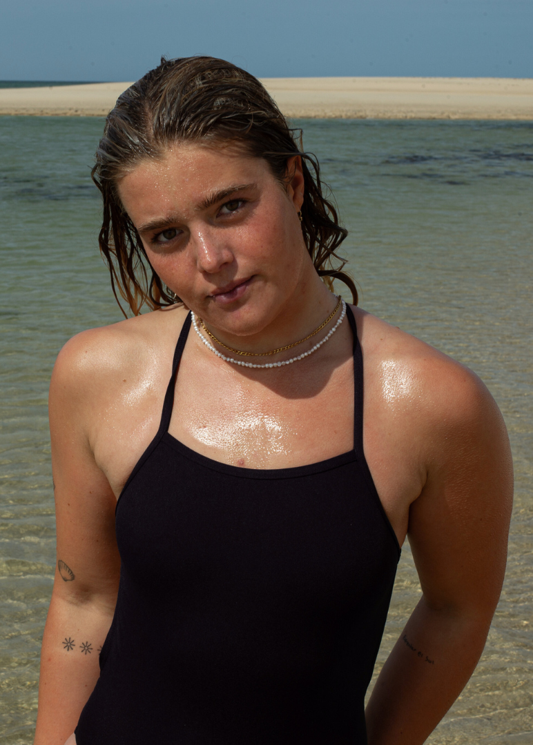 Women’s One-Piece Training Swimsuit – Tie Back