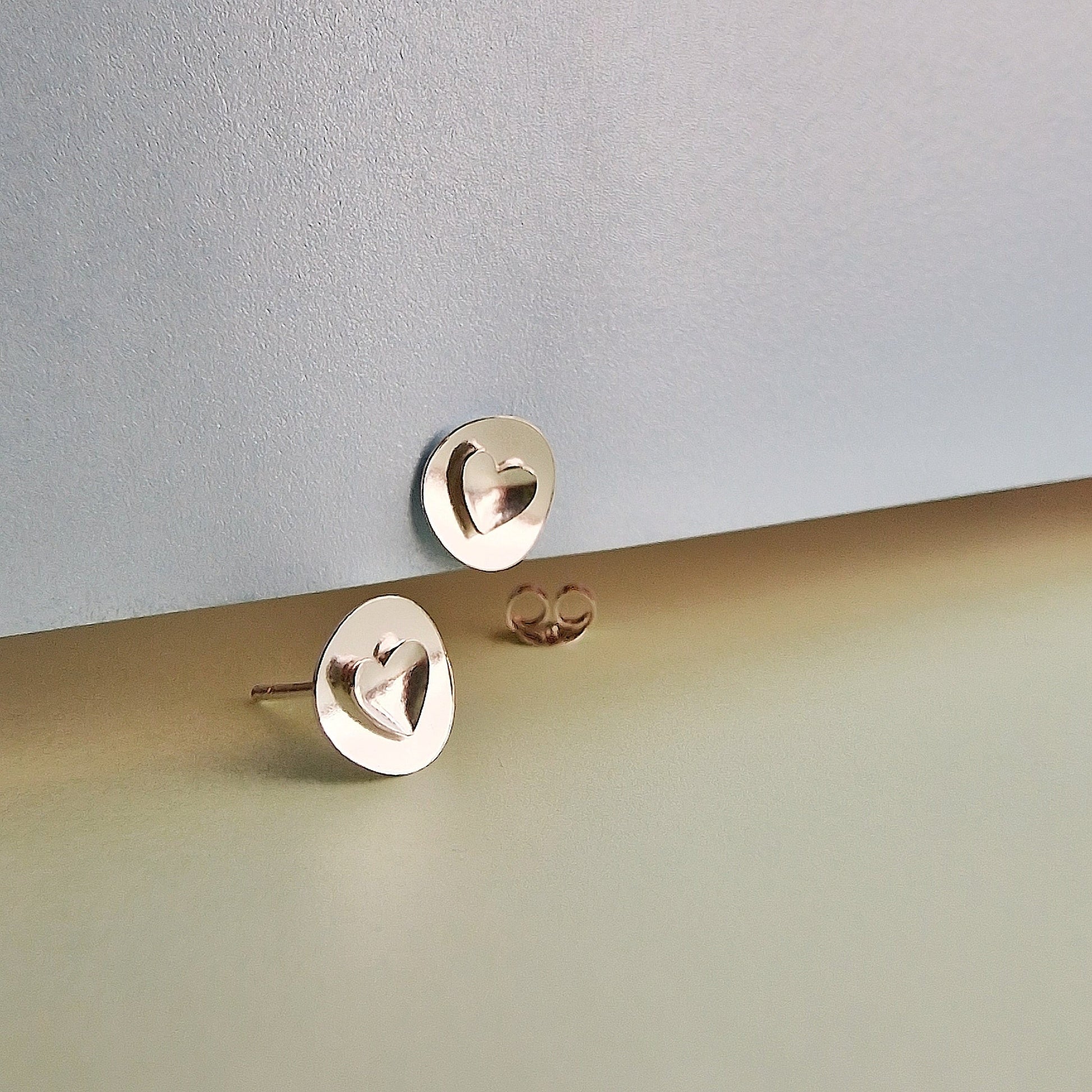 Silver Heart Stud Earrings