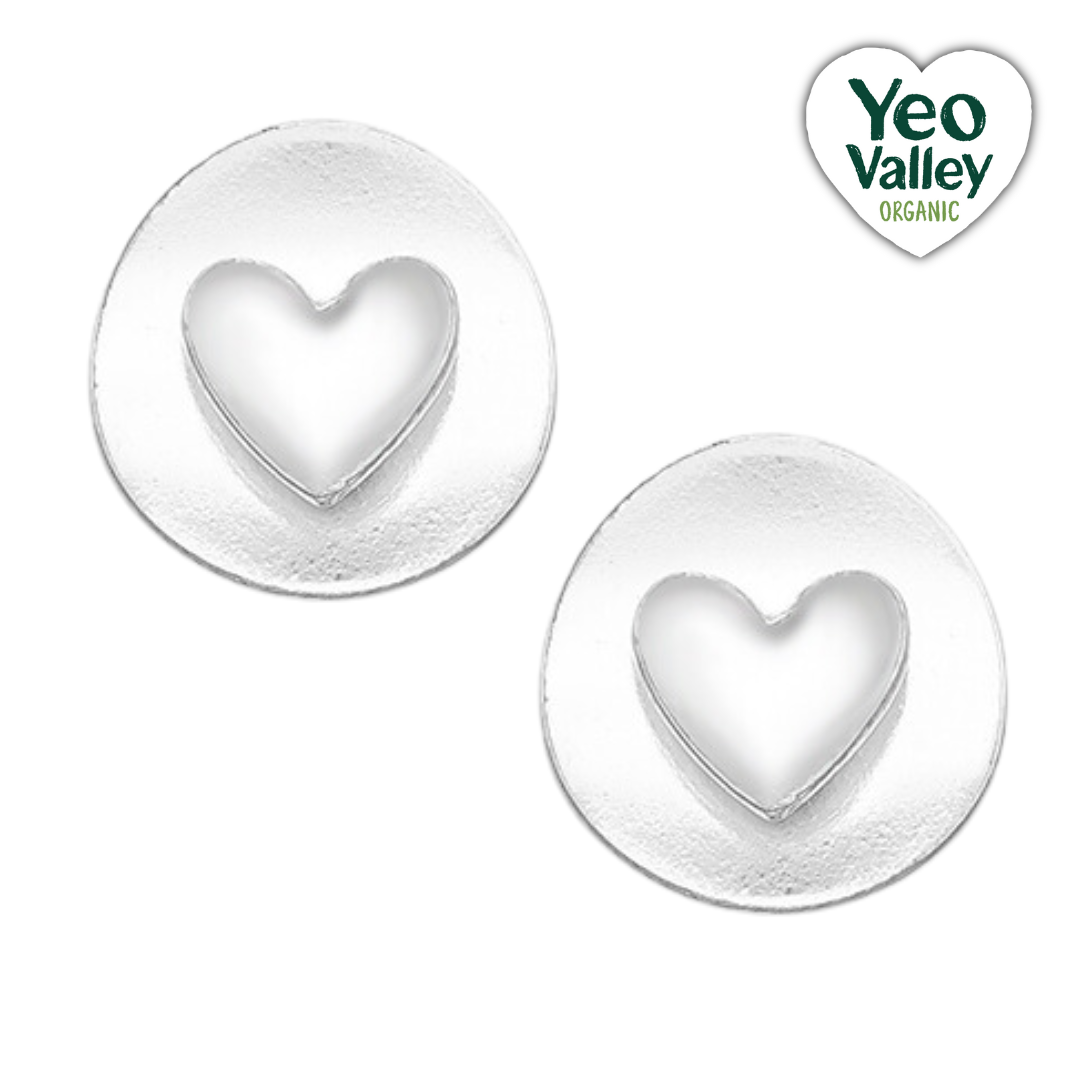 Silver Heart Stud Earrings