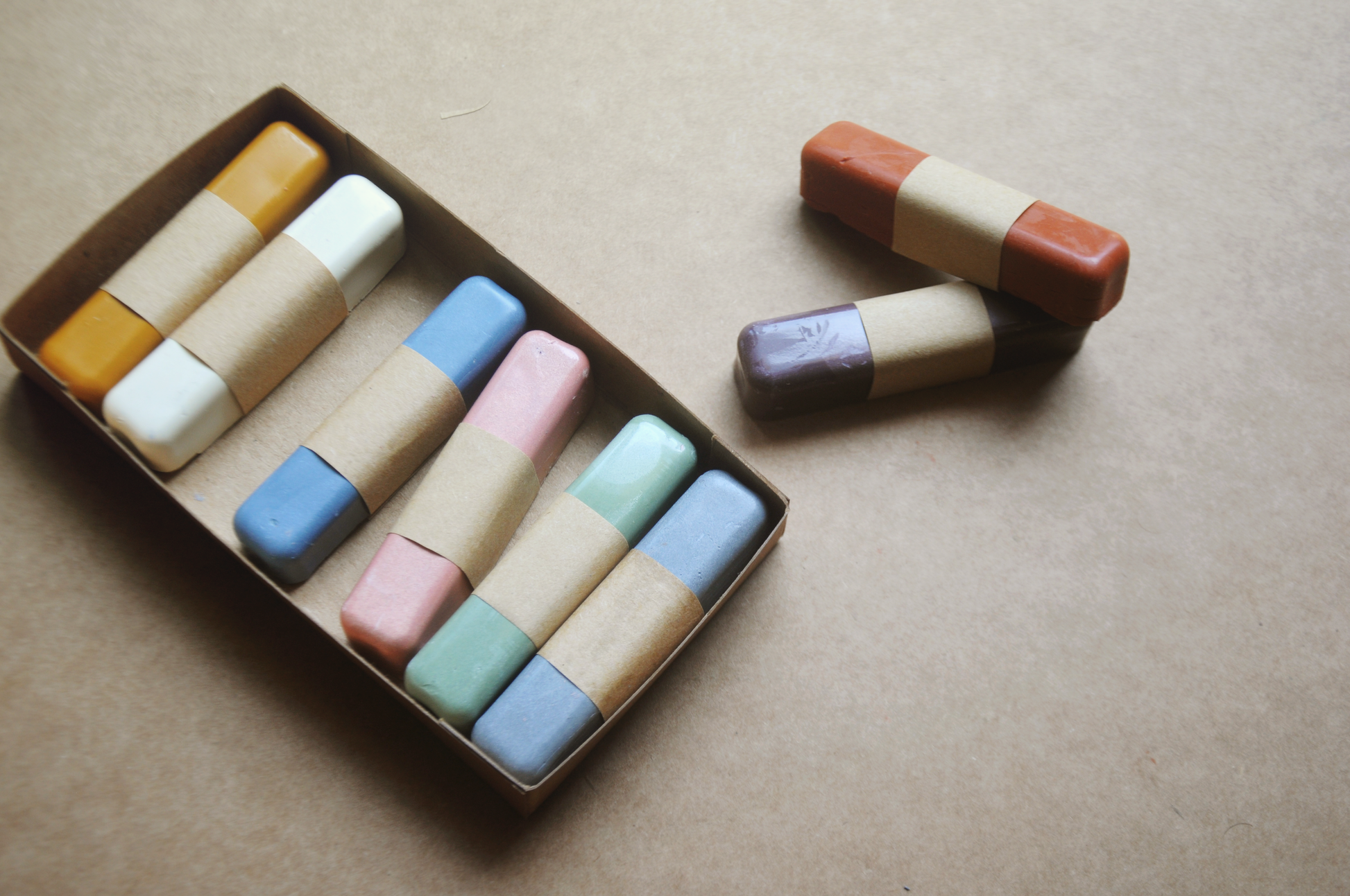 All Natural Beeswax Oil Pastels Set of 8 Soft Pastel Colours