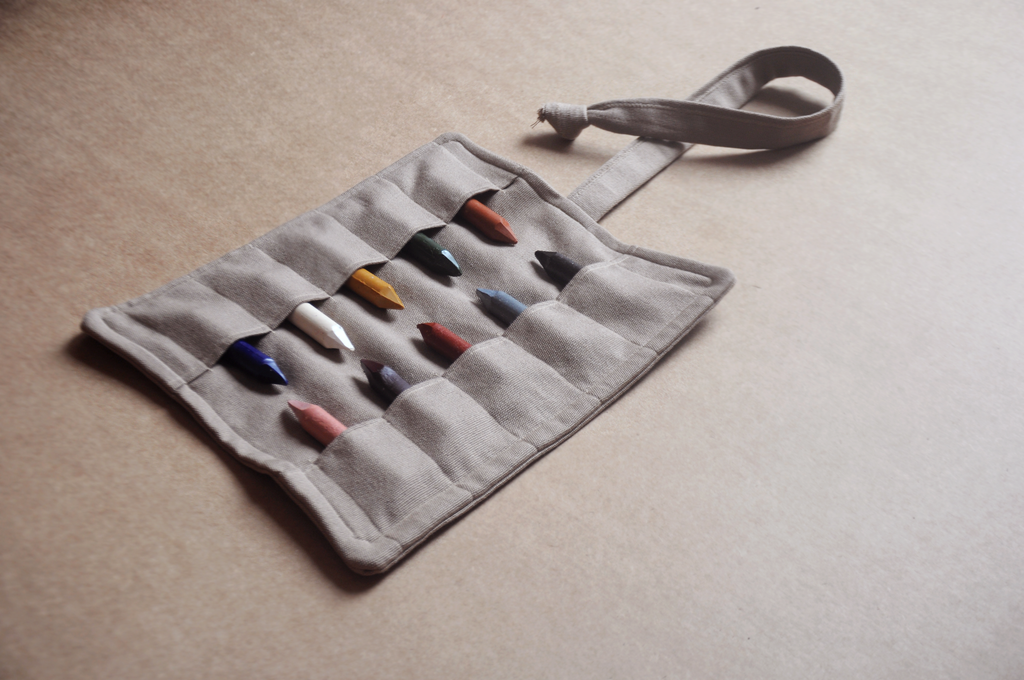 Natural Beeswax Oil Pastels Set of 10 in Cotton Roll