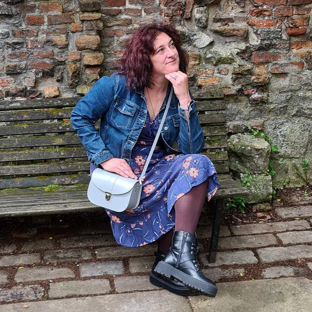 Olympia Handmade Leather Bag in Ghost Grey - Pre-order Jan 2026 Delivery