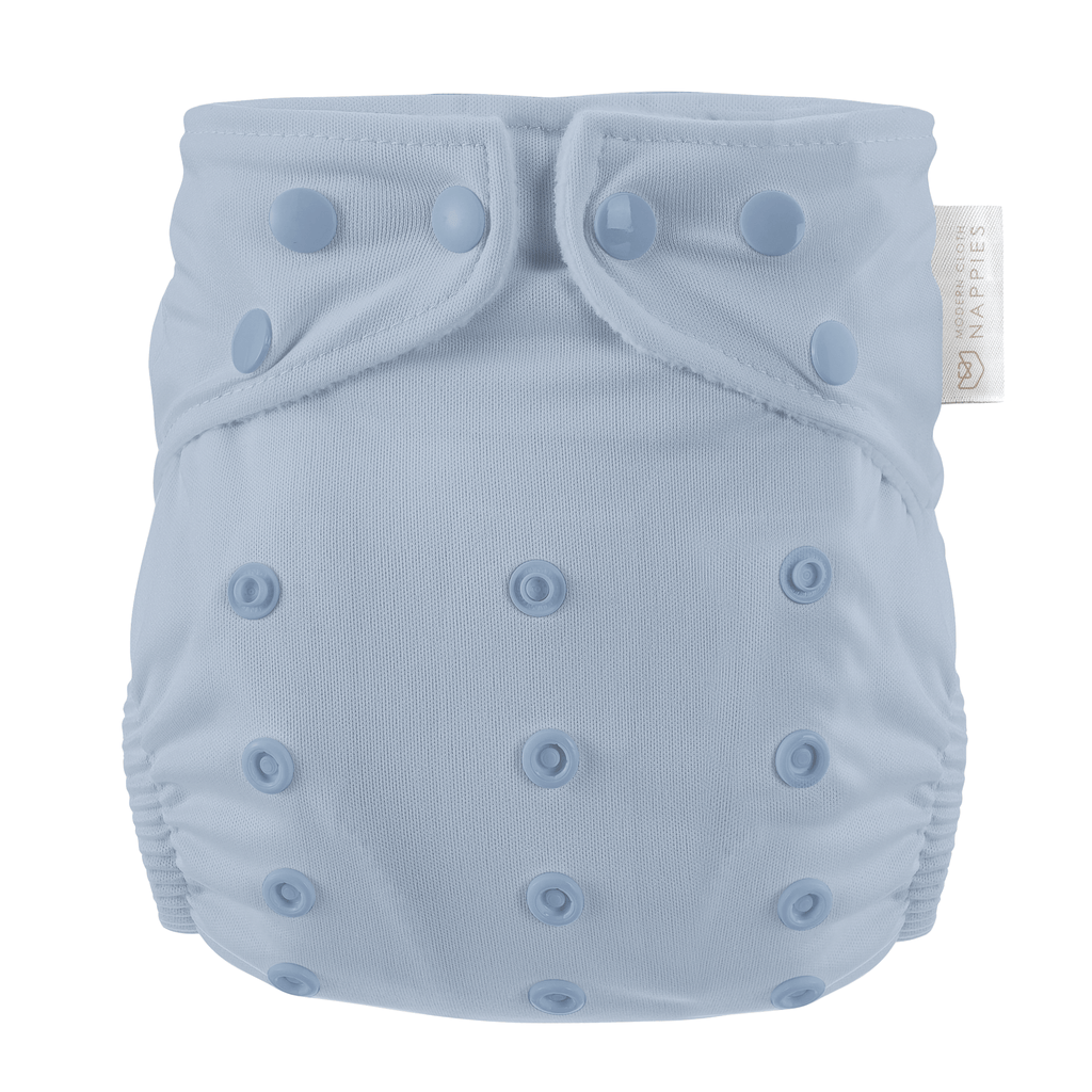 One Size Reusable Cloth Nappy in Dusty Blue
