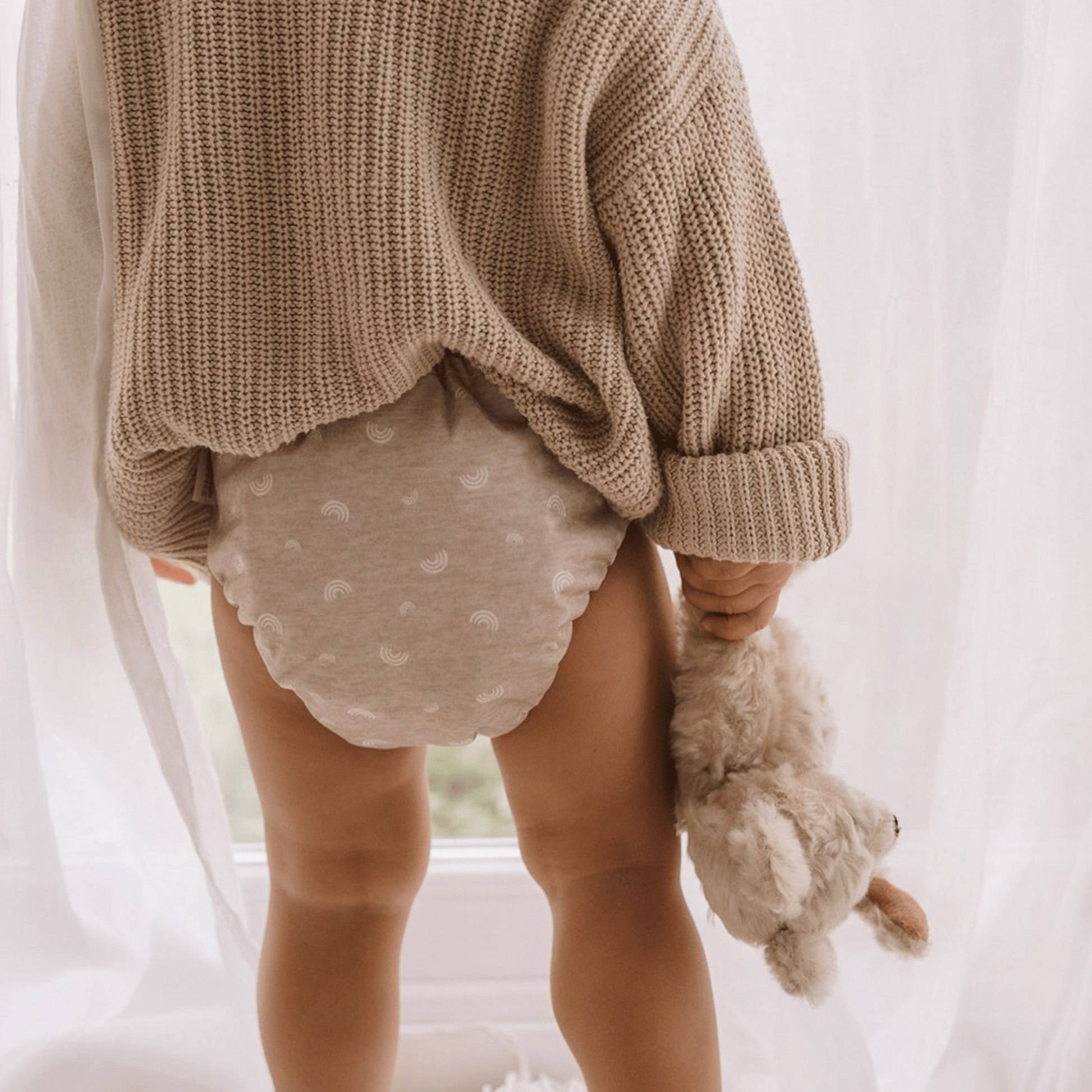 Rainbow Oatmeal One Size Reusable Cloth Nappy Birth to Potty