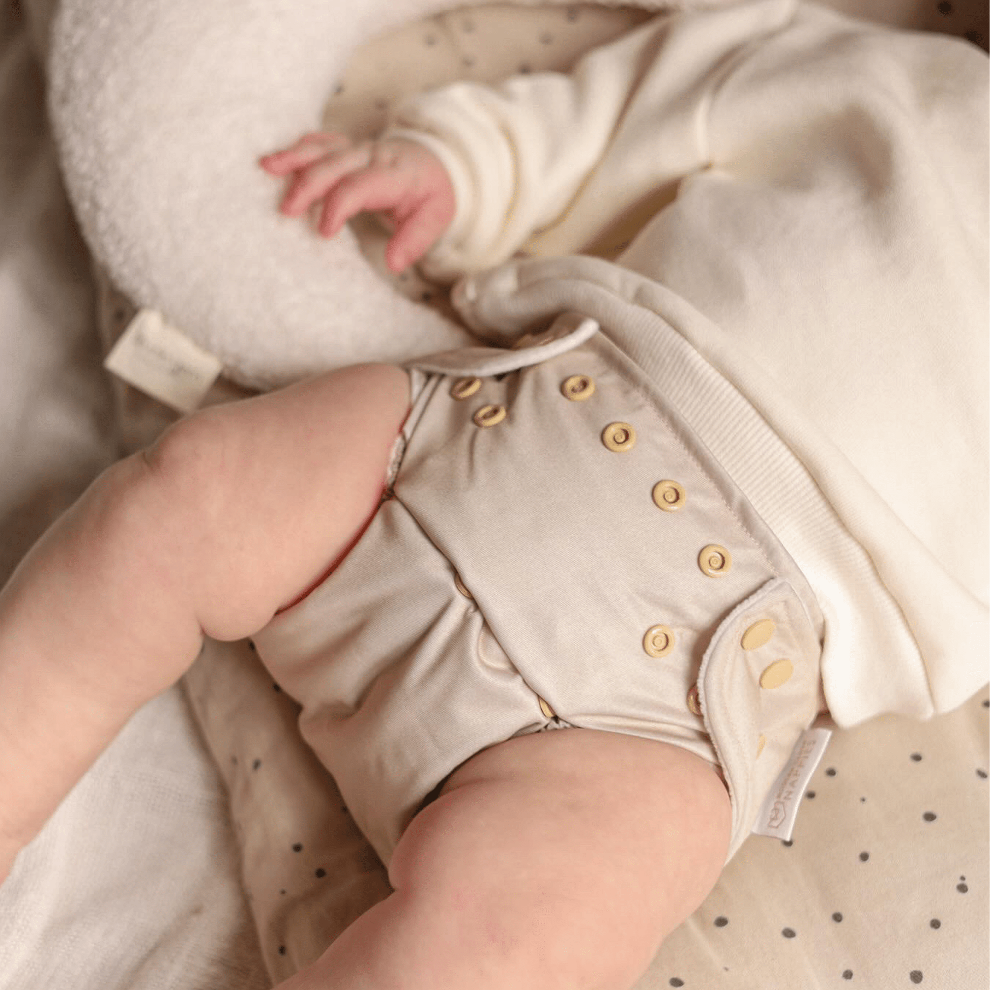 One Size Reusable Cloth Nappy in Soft Sand