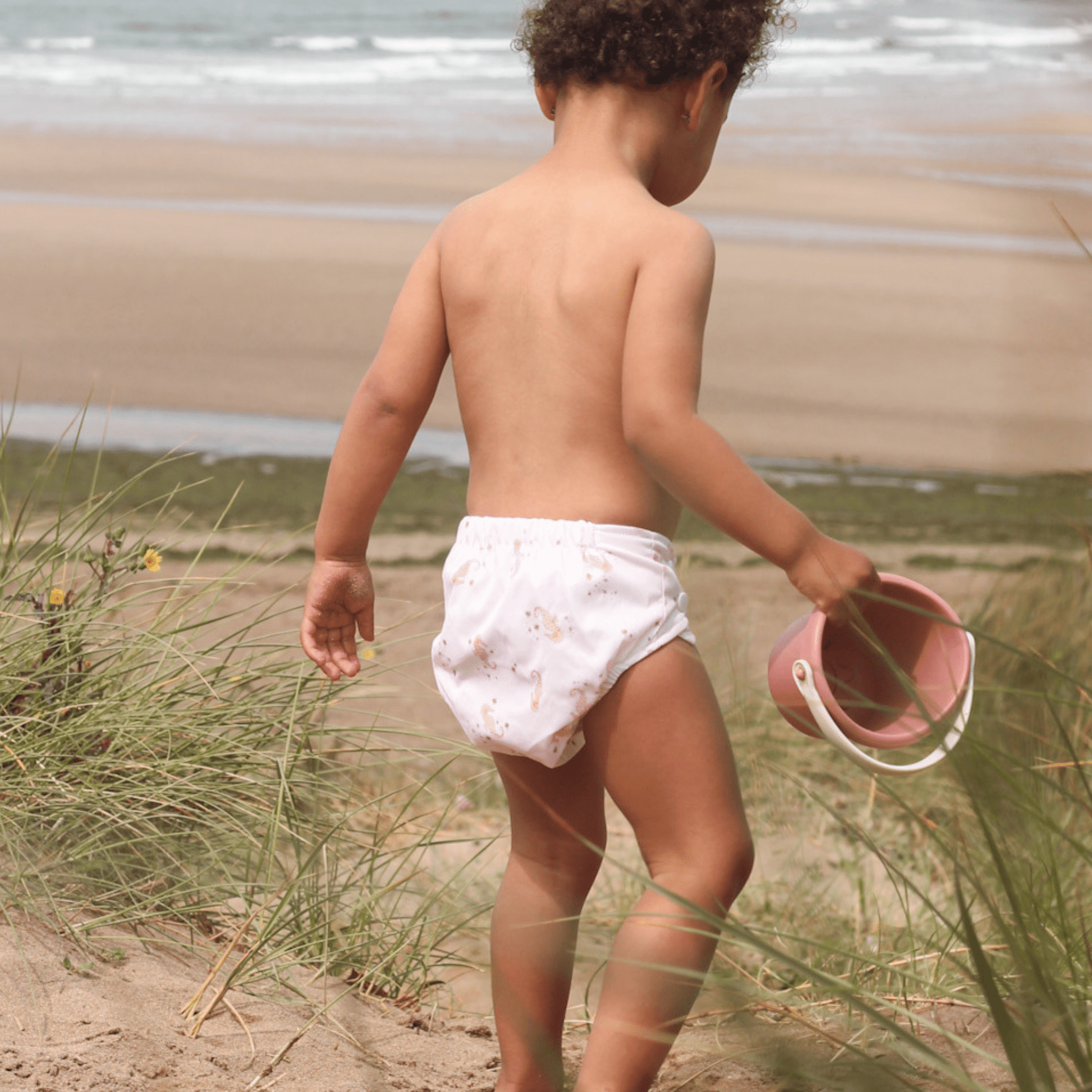 One Size Baby to Toddler Reusable Swim Nappy in Seahorse Snuggles