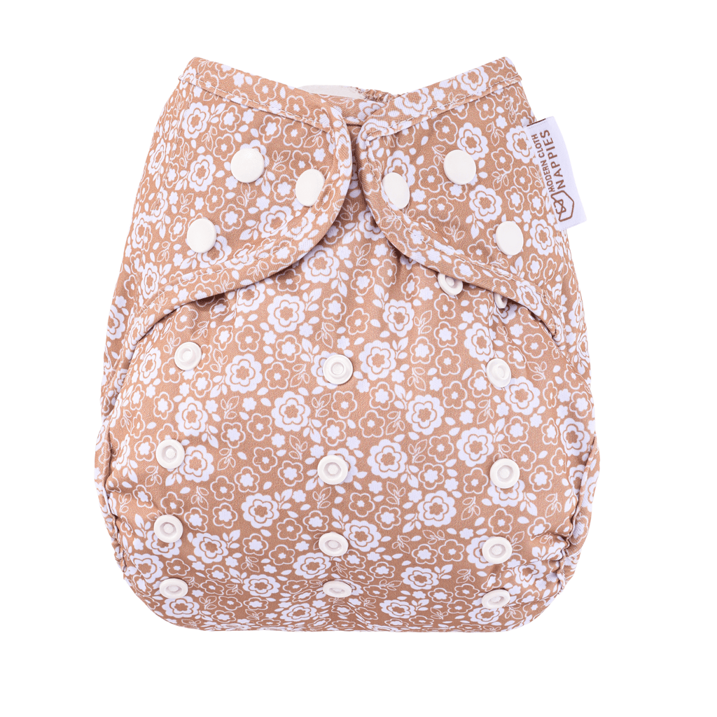 One Size Reusable Cloth Nappy Wrap in Bloom