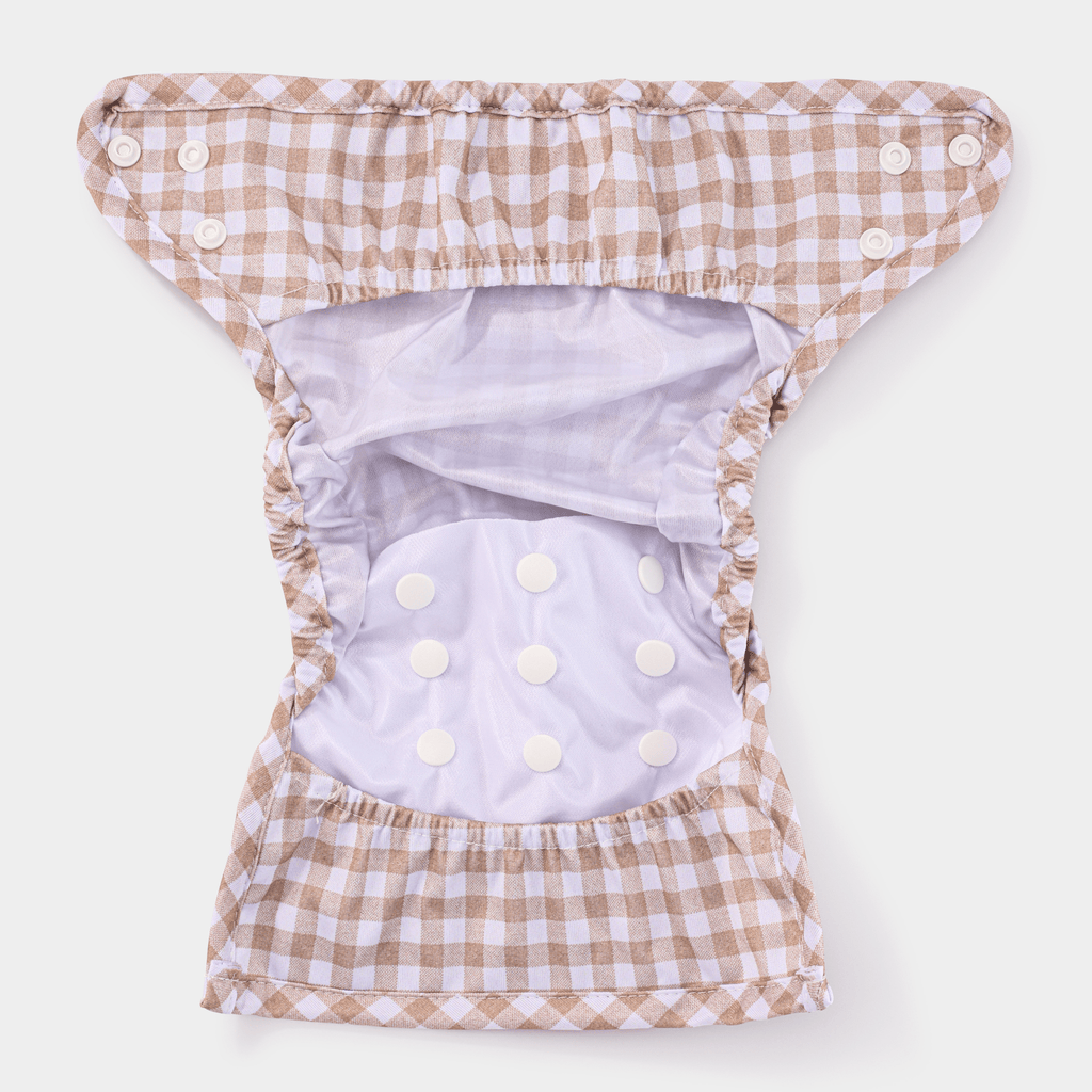 One Size Reusable Cloth Nappy Wrap in Coconut Milk