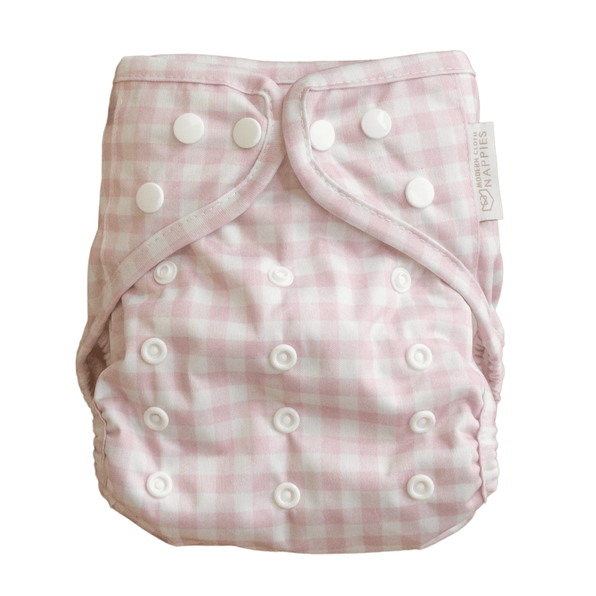 One Size Reusable Cloth Nappy Wrap in Rose Gingham