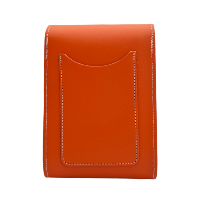Handmade Leather Festival Phone Bag Orange